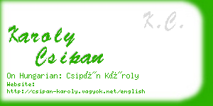 karoly csipan business card